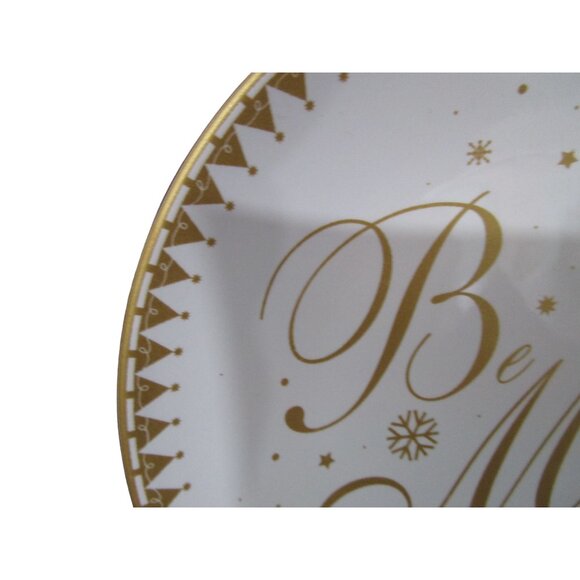 Be Merry Festive Holiday Gold 222 Fifth Small Plates Set of Four GUC - Picture 13 of 15